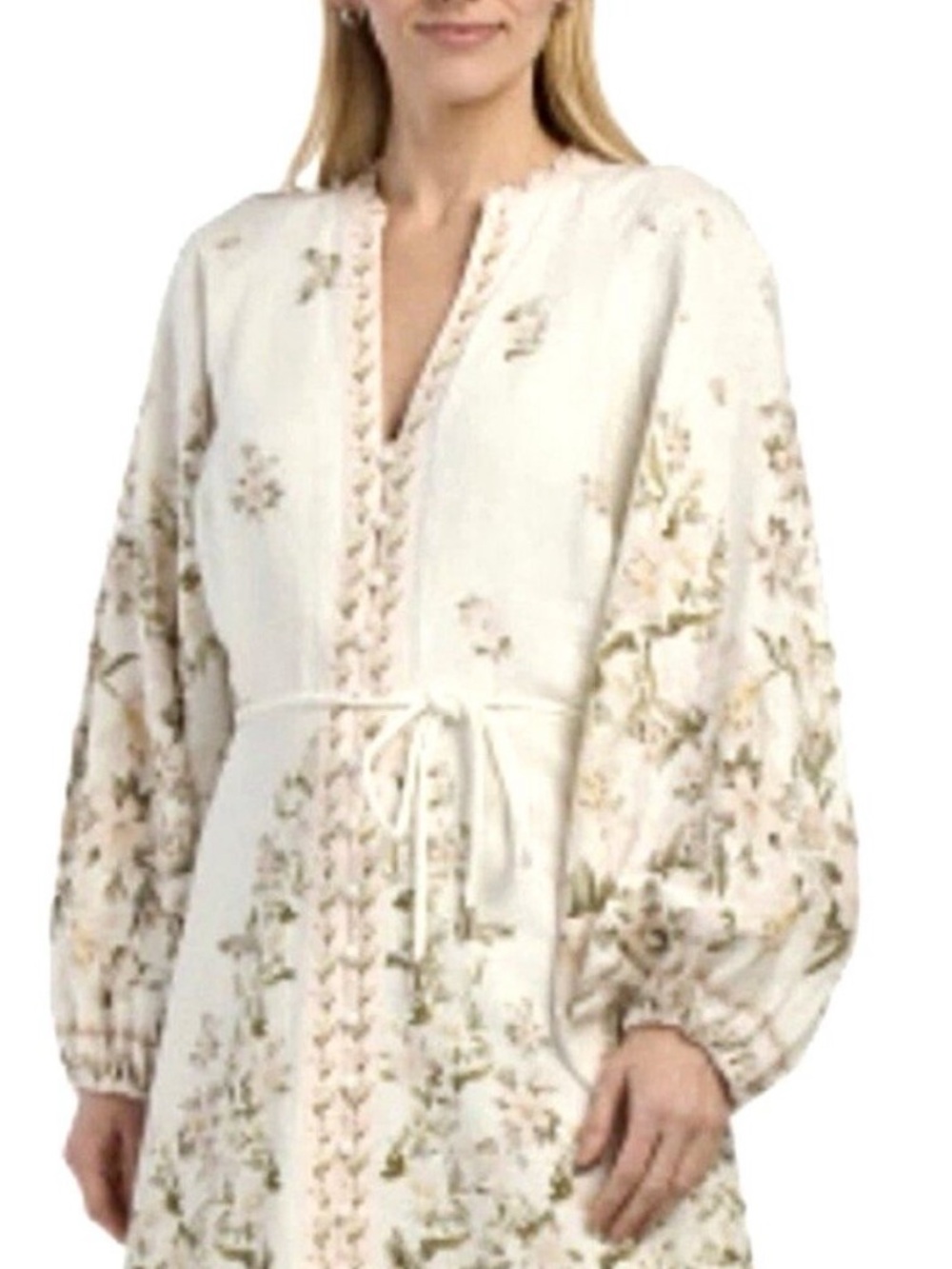 ❗️Calypso St. Barth Cream Floral Embroidered Midi Dress NWT $425! - Picture 3 of 9